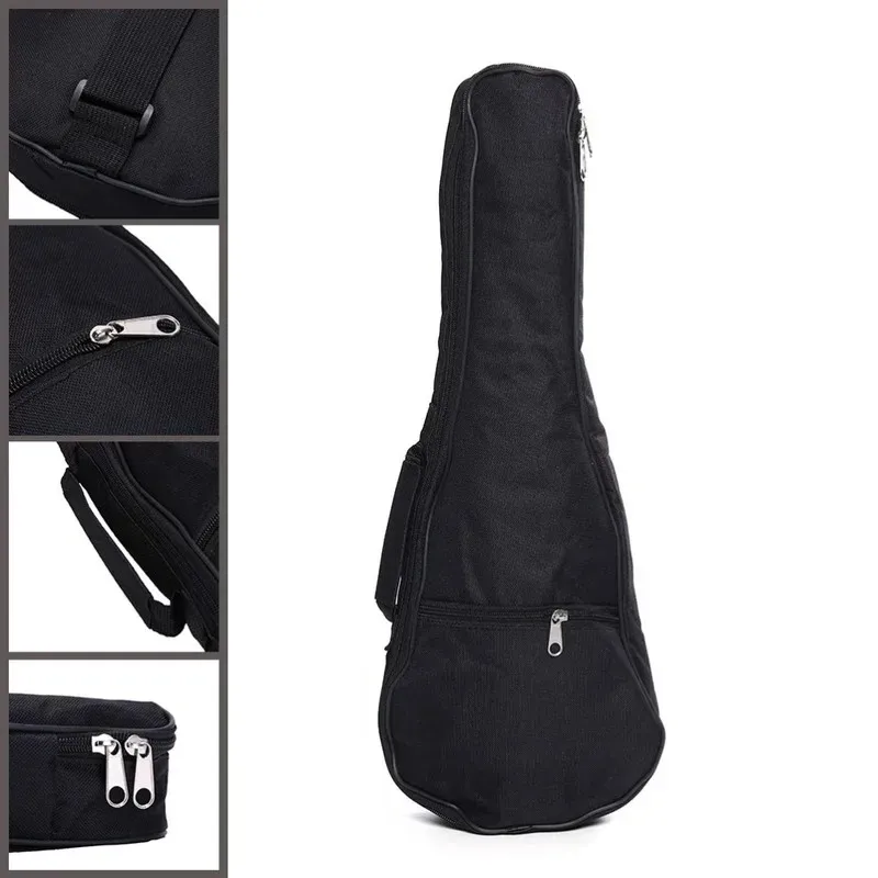 2024 21 "23'' 26'' Bolsa para ukulele de nylon à prova d'água, capa macia para ukulele, capa macia, alças de ombro ajustáveis, bolsas de transporte para guitarra