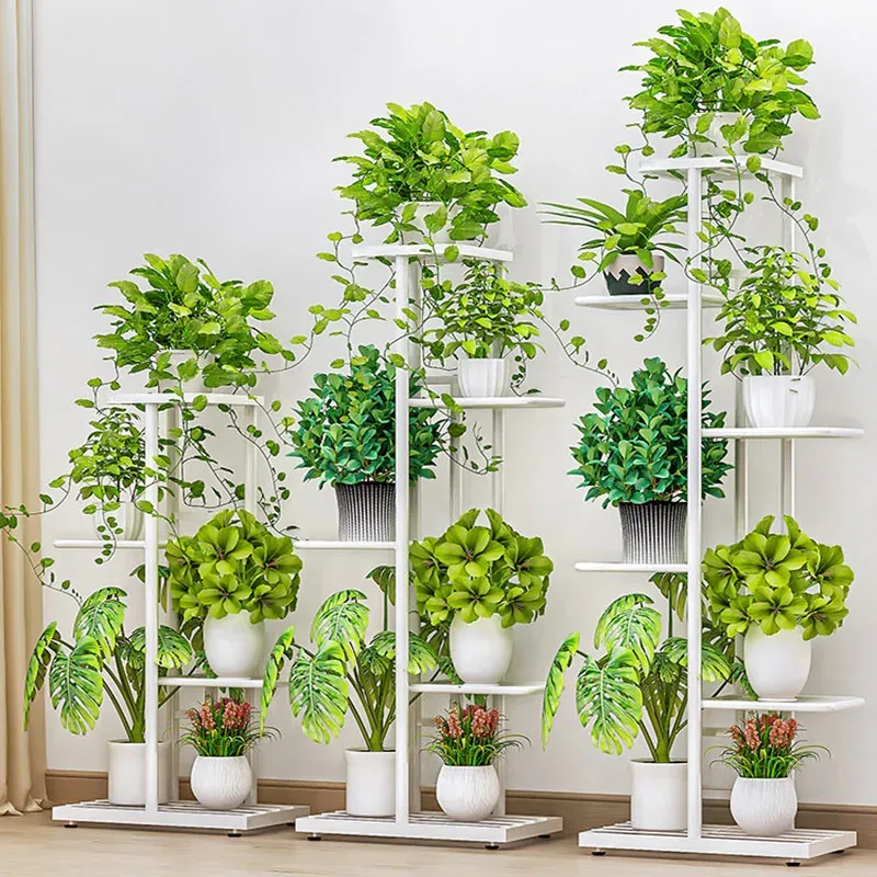 Sets Plant Shees 4 Tier Potted Flower Plant Stand Rack Multiple Flower Pot Holder Shelf Indoor Outdoor Planter Display Organizer Curtain