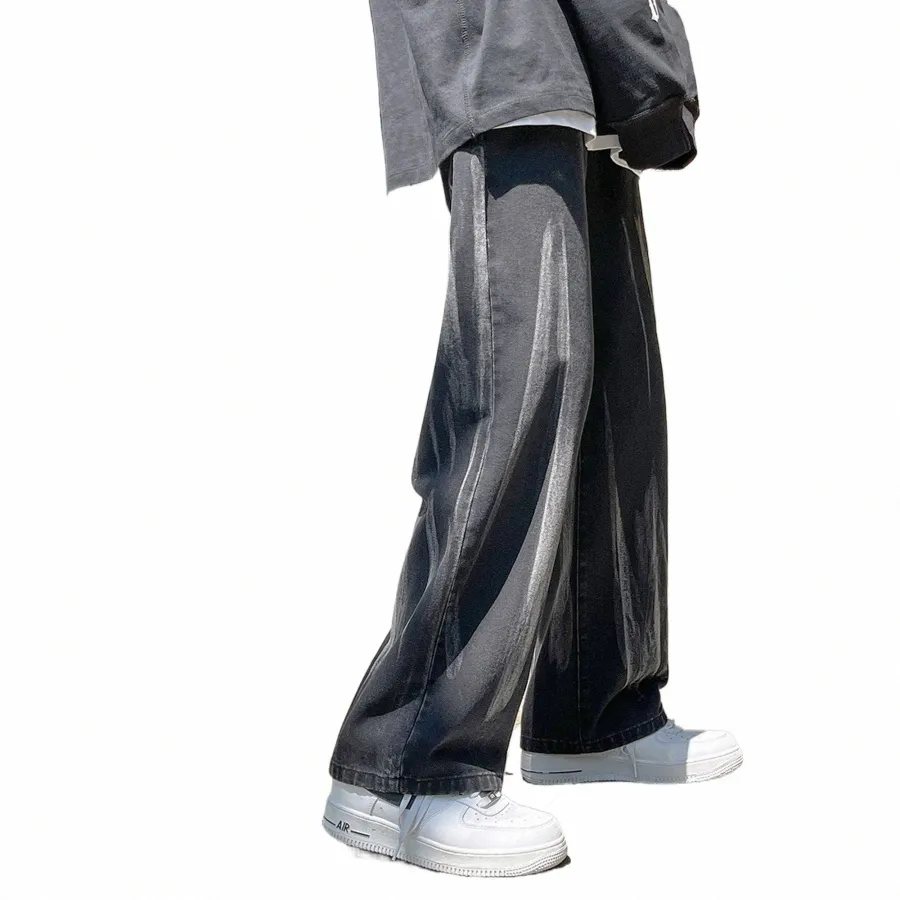 Erkekler y2k 5xl büyük boyutlu yeni vintage düz jean pantolon mavi bülbeli geniş bacaklı kot pantolonlar unisex sokak kıyafetleri gündelik pantolon 31vv#