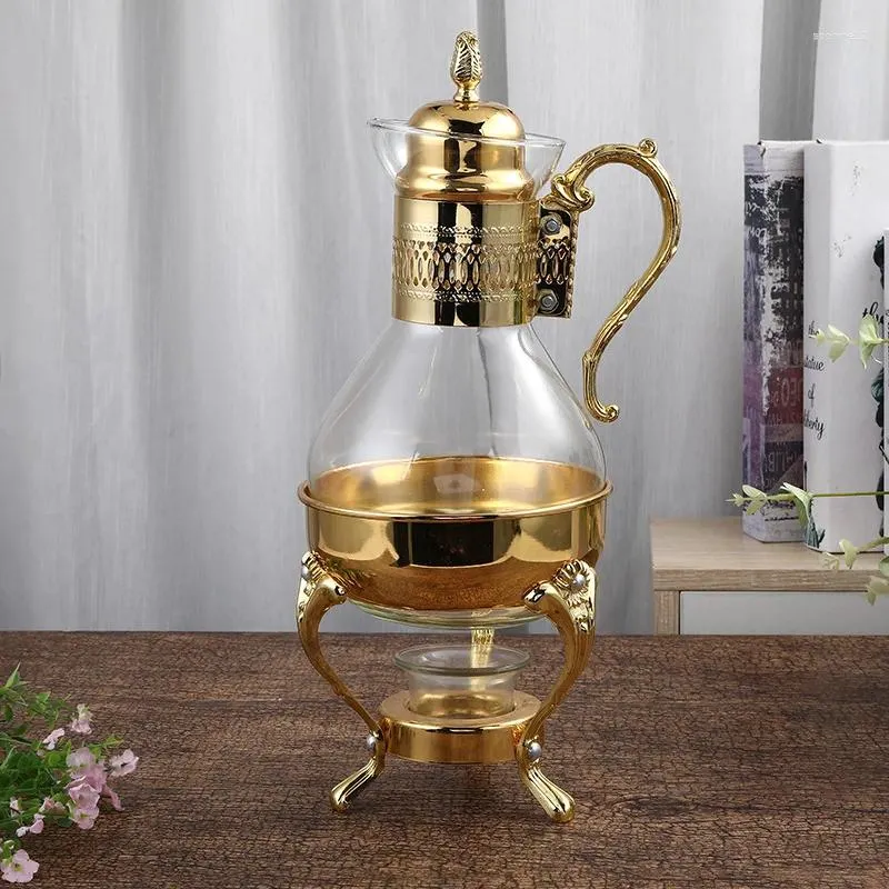 Verres à vin style européen, cafetière en verre chauffant, théière à fruits pour la maison, Flagon, boutique de luxe, accessoires de vaisselle