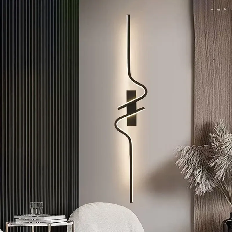 Lampada da parete Moderna e minimalista Striscia Led Camera da letto Comodino Sconce Lights Soggiorno Sfondo Deco Lampade