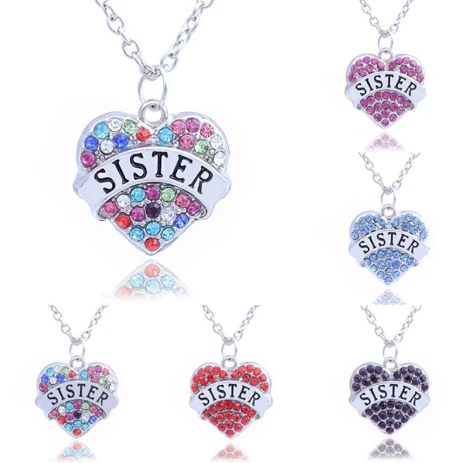 Mother Day Gift Mom Daughter Sister Grandma Nana Aunt Family Necklace Crystal Heart Pendant Rhinestone Women Jewelry9783348