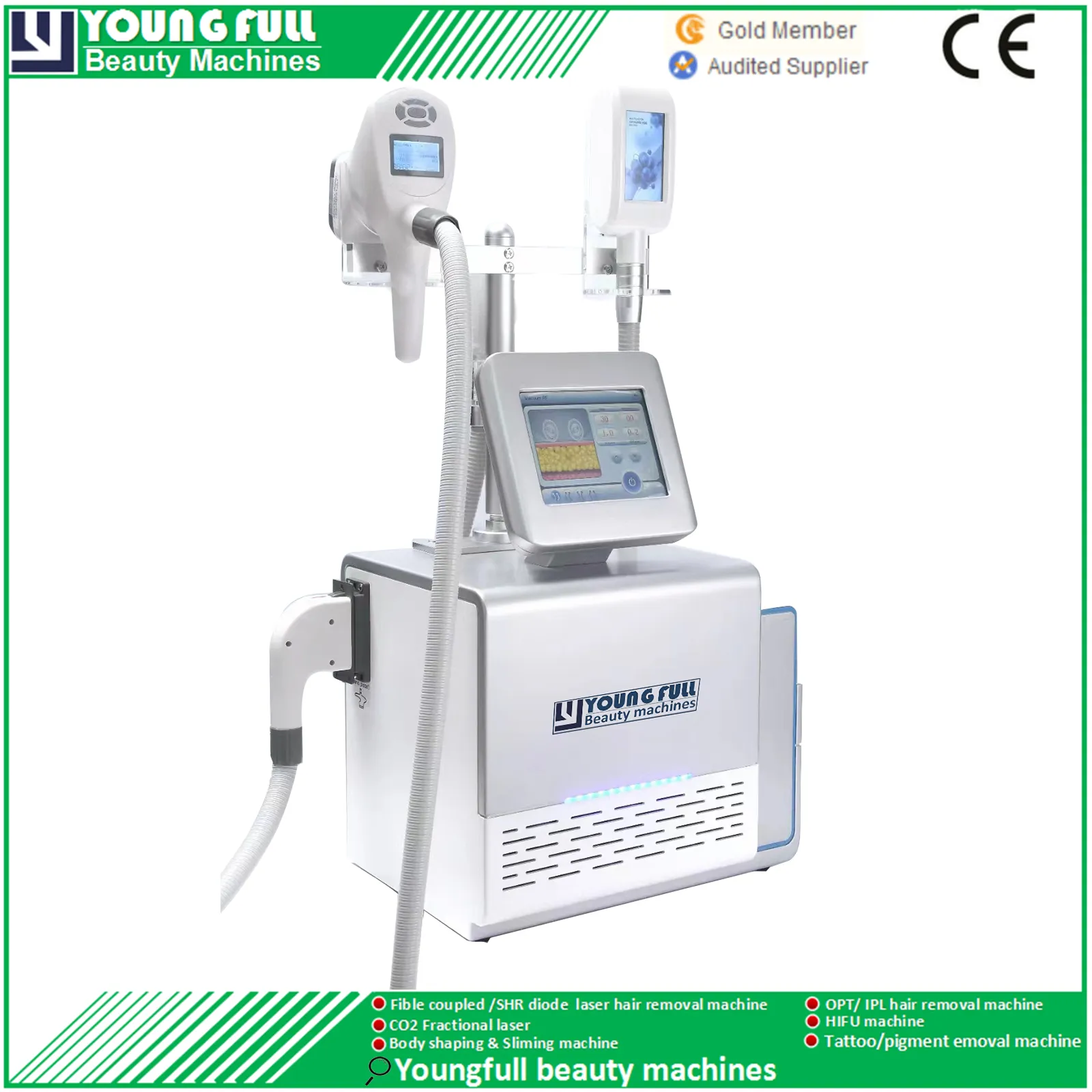 Fat Wrinkle Removal Skin Tighten Figure Build Body Slimming 360 degree Cryolipolysis freezing cold therapy 2 in 1 RF Roller Vacuum Velashape Machine