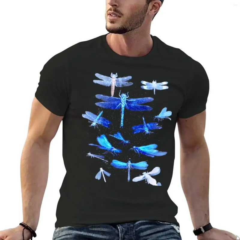 Polo da uomo Libellule blu |T-shirt di tendenza Dragonfly Anime Boys White T-shirt vintage da uomo