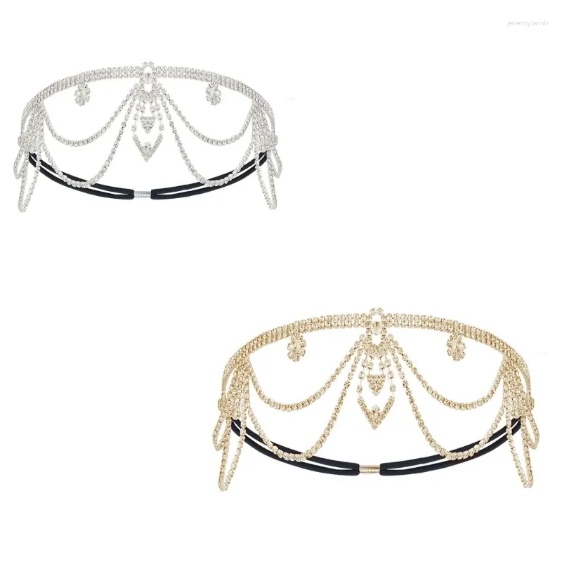 Hair Clips Wedding Diamond Headband Fringed HeadChain Lady Carnivals GalaDinner Chain