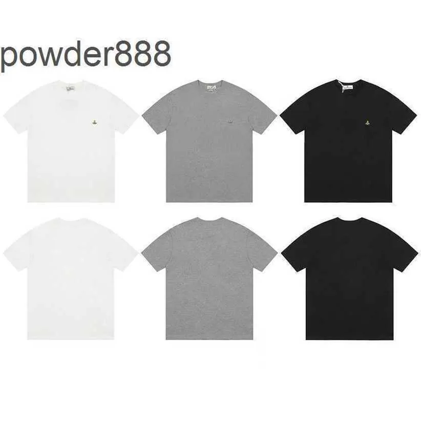 Bomulls kortärmad t-shirt för mens minimalist 2023 sommar ny vivi lös axel avslappnad halv rund hals