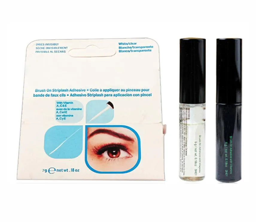 Llegada Adhesivos para pestañas Eye Lash Glue Brushon Adhesivos vitaminas whiteclearblack 5g Nuevo embalaje herramienta de maquillaje DHL SHOP1320111