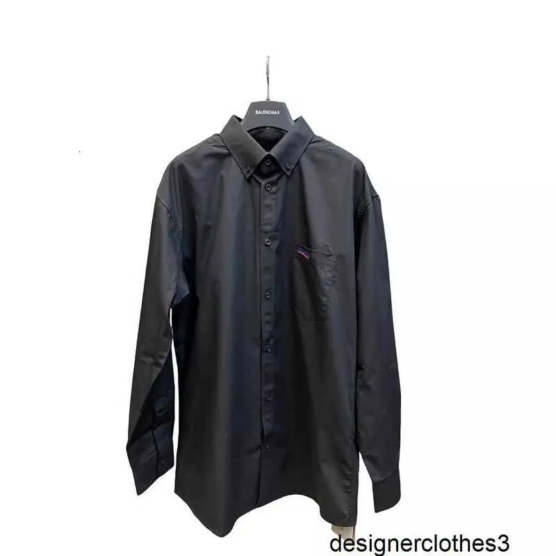 Designer b família alta edição paris nova pequena onda bordada camisa preta da família unissex camisa solta xs6u