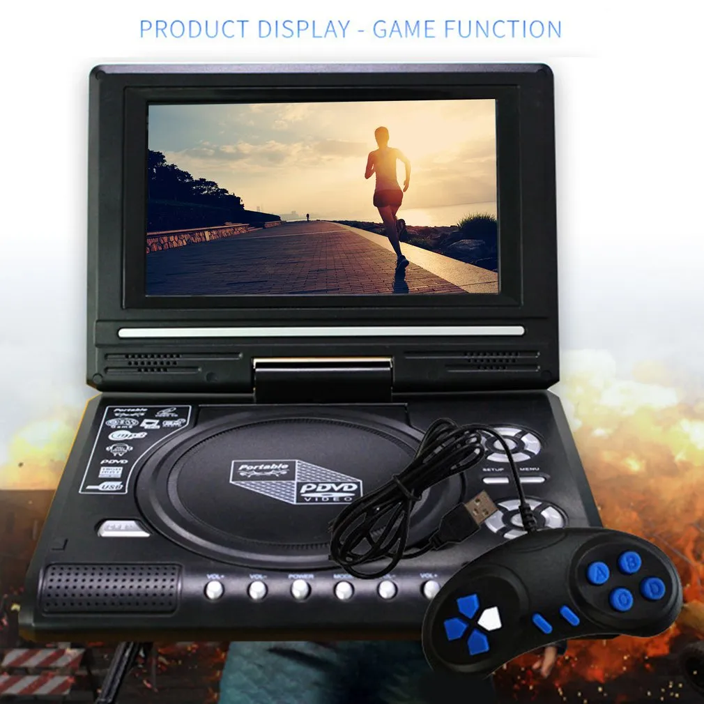 DHgate.com:Portable 7.8 HD Home & Car DVD Player with USB