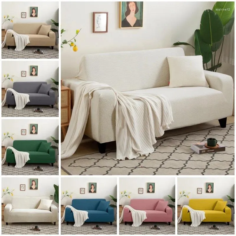 Stuhlhussen 1/2/3/4 Sitz elastische Jacquard Sofabezug Stretch Couch L-Form Polar Fleece Stoff Schonbezug für Wohnzimmer waschbar