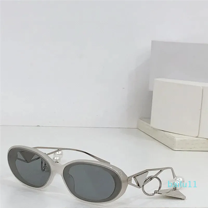 Modedesign, kleine ovale Sonnenbrille, Acetatrahmen, Metallbügel, einfache und stilvolle Outdoor-UV400-Schutzbrille mit exquisitem Anhänger