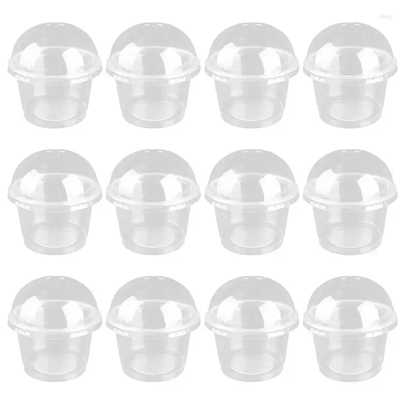 Disposable Cups Straws Clear Pudding Tasting Appetizer Bowls Dipping Cup Plastic Bowl Mousse Serving