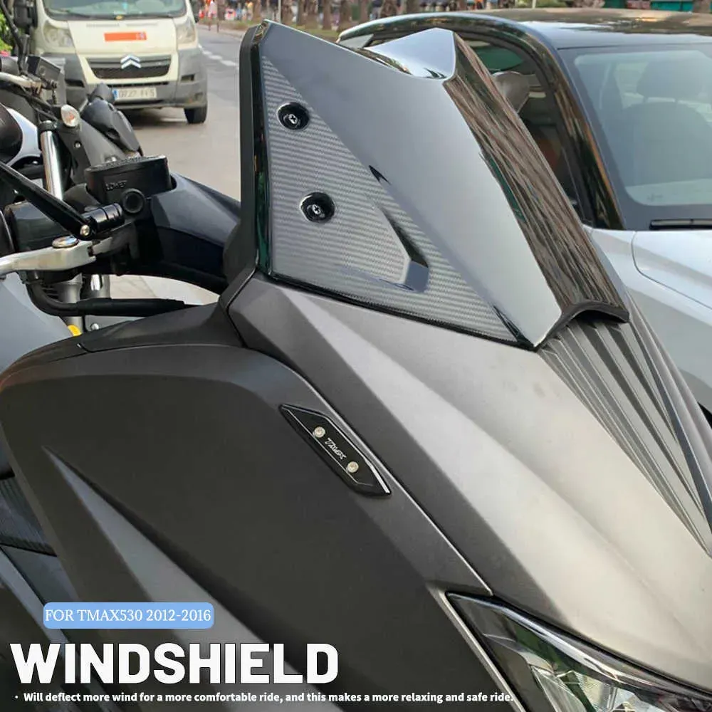 Vindrutan för Yamaha Tmax 530 20122016 Sportig dekoration Vindruta Motorcykel Front Screen Windshield Fairing Breeze 0203