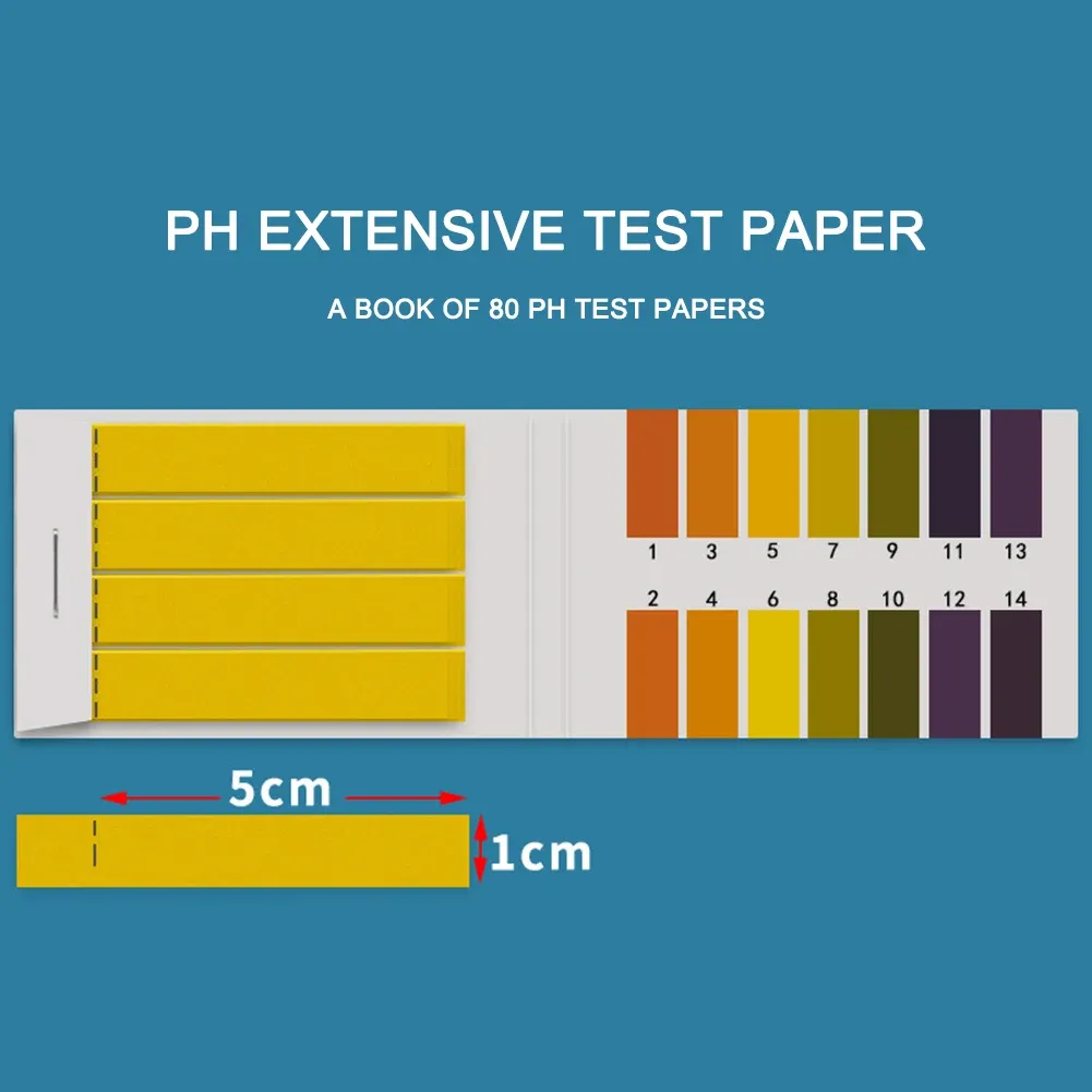 1 libro = 80 strisce professionali 1-14 pH cartina torritta PH Strips Tester indicatore di pH per cosmetici dell'acqua Acidità di saliva del suolo