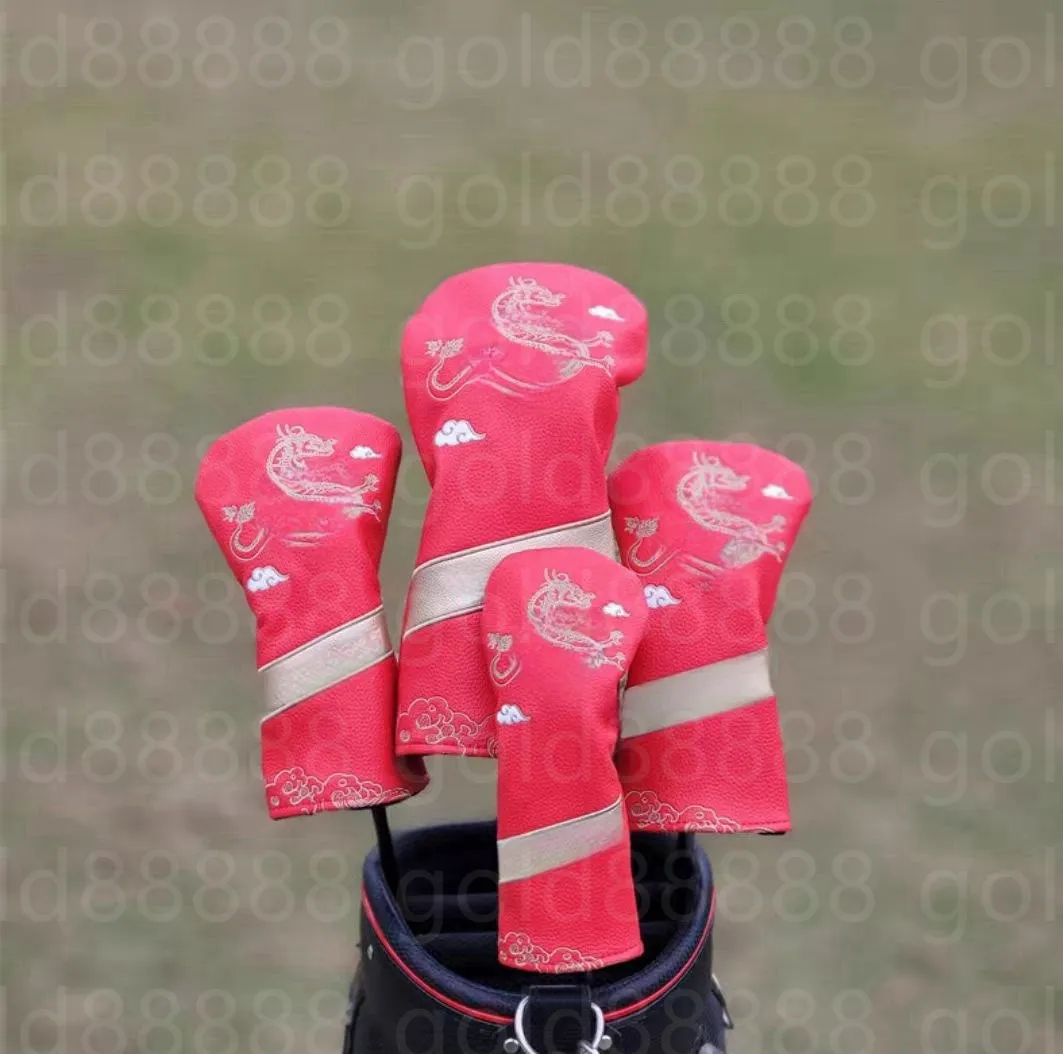 Couvre-chef rouge Driver 3and5wood Hybrid putter Golf headcover Laissez-nous un message pour plus de détails et de photos