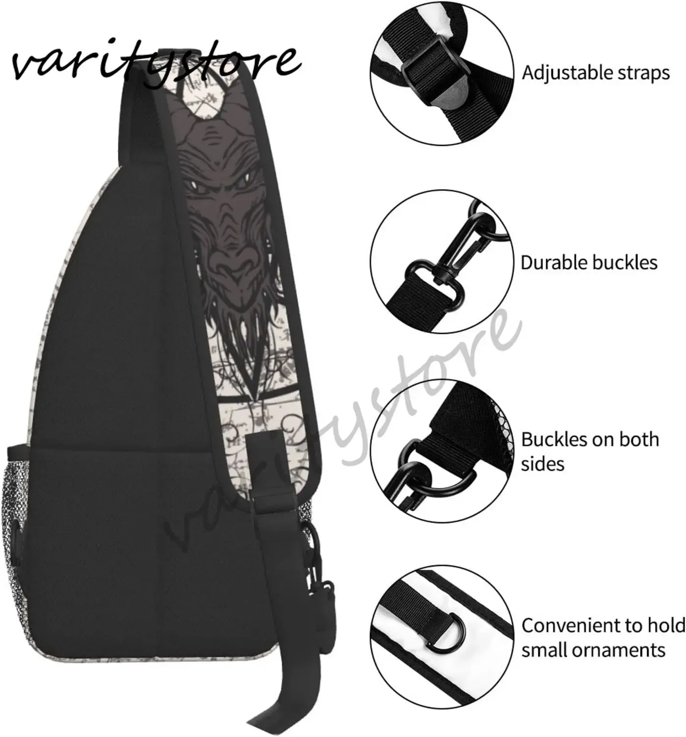 Pentagram Goat Skull Polyester Sling Bag Crossbody Travel  display picture 2