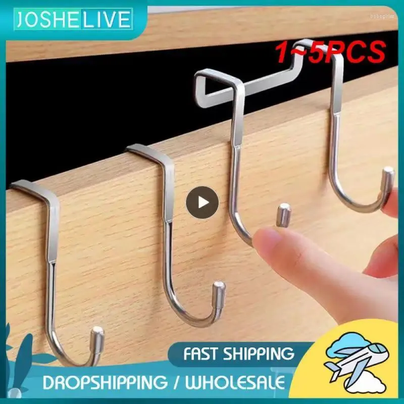 Kitchen Storage 1-5PCS Preferred Material Double S Hook Stainless Steel Rear Door No Need To Punch Strong Bearing Capacity Type