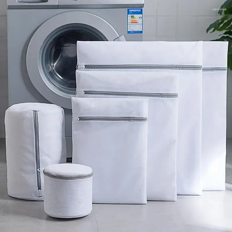Sacos de lavanderia com zíper saco de malha cesta de rede de lavagem de poliéster para máquinas de lavar sutiã meias roupa interior