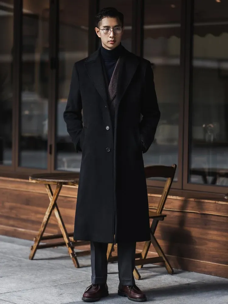 Mauroicardi Mens Single Breasted Black Trench Coat Long Warm And Luxurious Wool Blends Overcoat For Autumn Winter 2022 High Quality Johnny Was Clothing From Ddmydesign 78.48 DHgate.Com