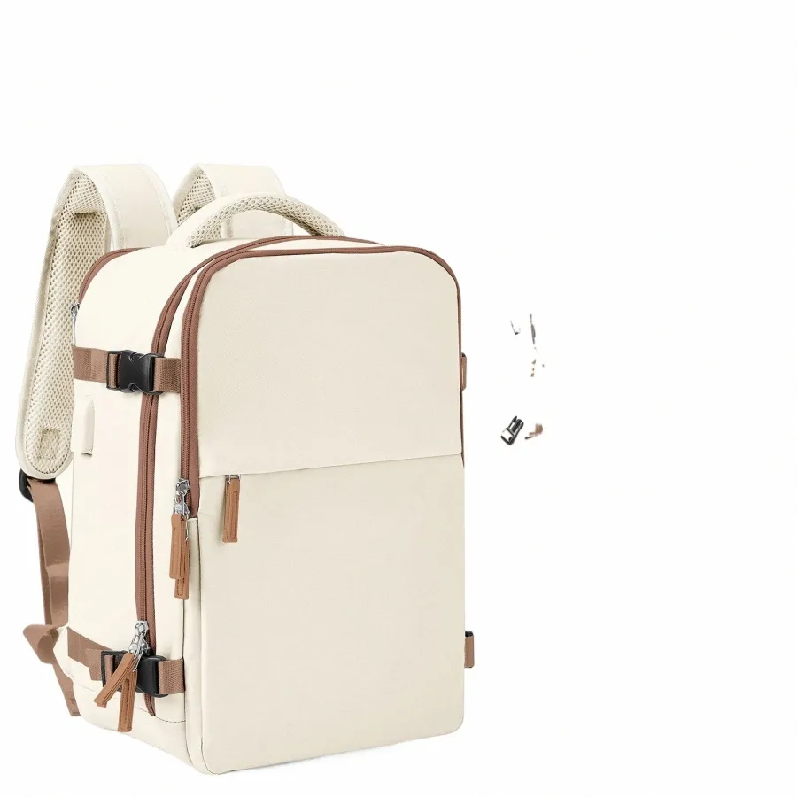 Duży podróżny plecak dla mężczyzn, Lot lotniczy zatwierdzony plecak z portem USB, wodoodpornym plecakiem laptopa, plecak wędrówki T6ZB#