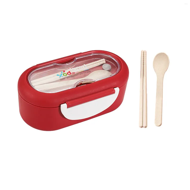 Dinnerware Bento Box Adult Lunch With -Safe Built-in Plastic Utensil Set For Dining Out Work School Picnic