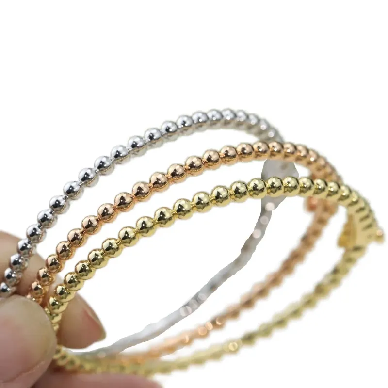 Bracelet rétro designer pour femme populaire perle de cuivre perle bracelets de charme hommes bijoux plaqué argent bracelet de haute qualité cadeau de vacances zl202 B4