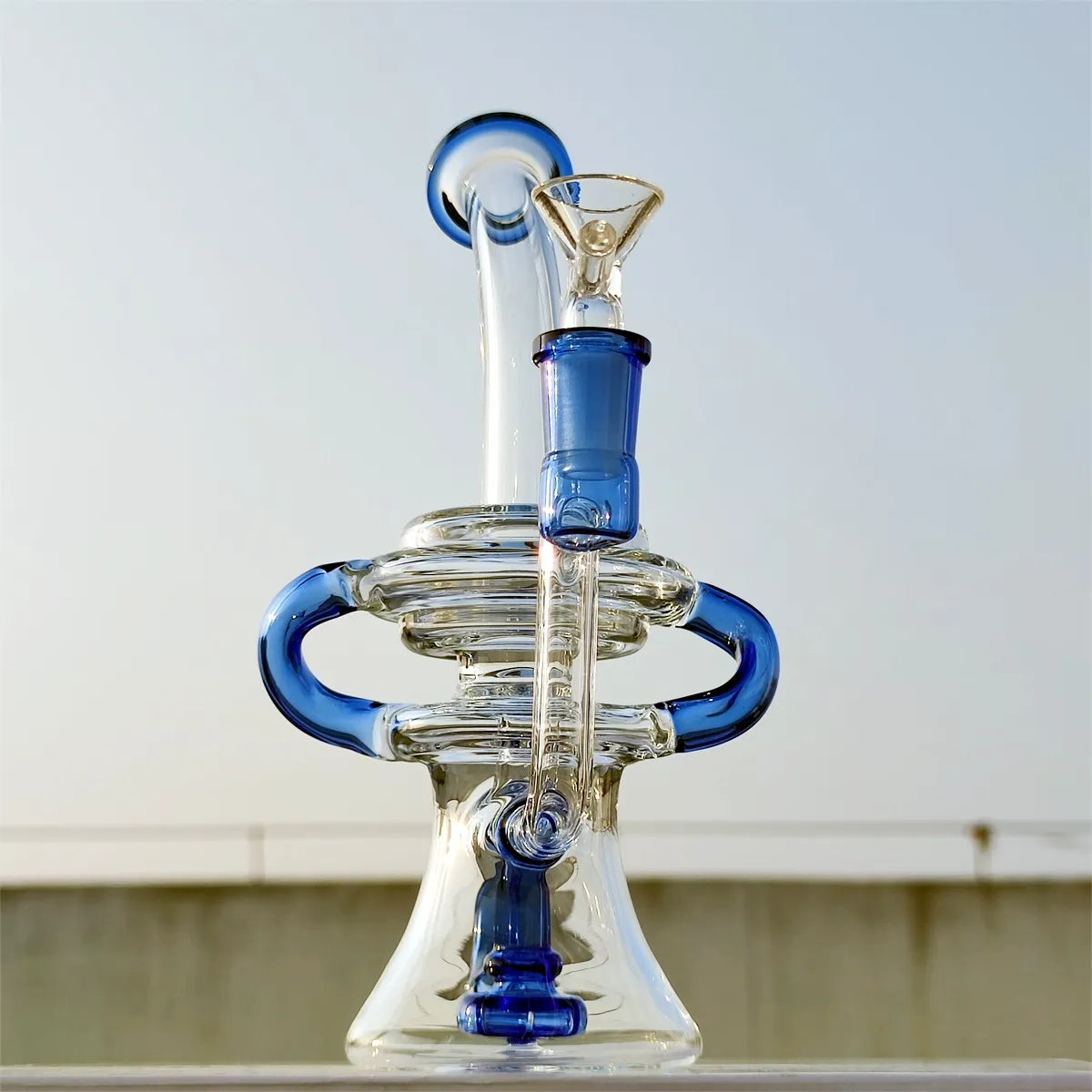 2024 Verre en tête néo fab fabrique clair bleu 9 pouces Bongs en verre pipe à eau Bong tabac tube fumer 14 mm bol tampon