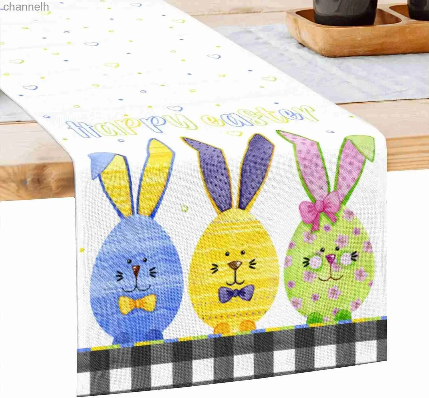 Table Runner Easter Seasonal Cute Rabbit Dresser Scarf Spring Kitchen Dining Indoor Outdoor Home Wedding Party Decoration yq240330