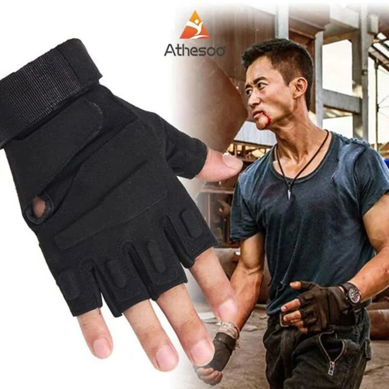 Gants de cyclisme, Sport tactique de plein air pour moto, Type demi-doigt, gants de Combat militaire, pour hommes, tir, femmes, chasse