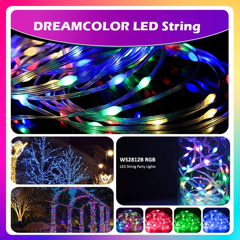 Tuya Rope Led TUYA USB LED String Lights WS2812B RGBIC Full Color Addressable ...