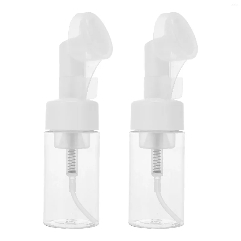 Bouteilles de stockage 2pcs 100ml Presse Silicone Brosse Tête Bouteille Moussante PET Plastique Sous