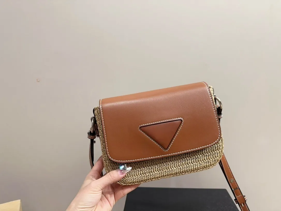 Designer Straw Handbags Chic Leather Shoulder Bag, Versatile Crossbody ...