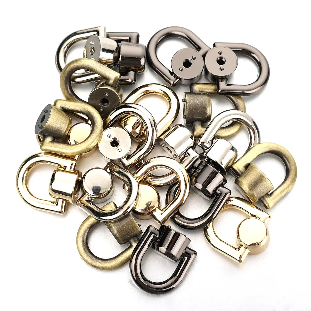 8x Boucles Métal Pour Sangle De Sac - Rivets Haltère 25x35mm Pour Fixation De Poignée Et Décoration
