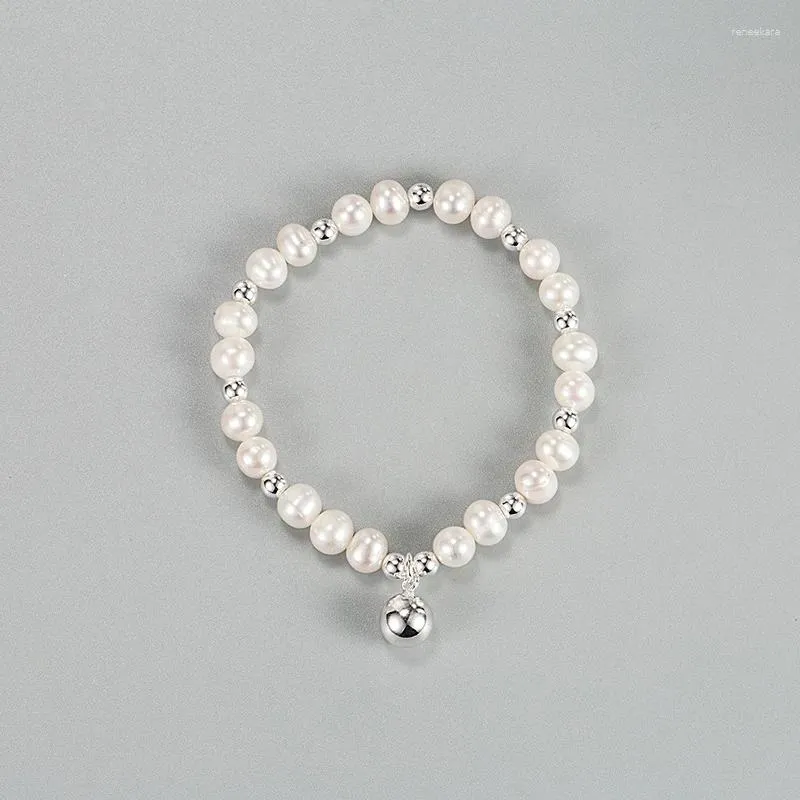 Strand Minar Affascinante sfera di perle d'acqua dolce autentiche per le donne Accessori quotidiani da sposa in rame placcato argento
