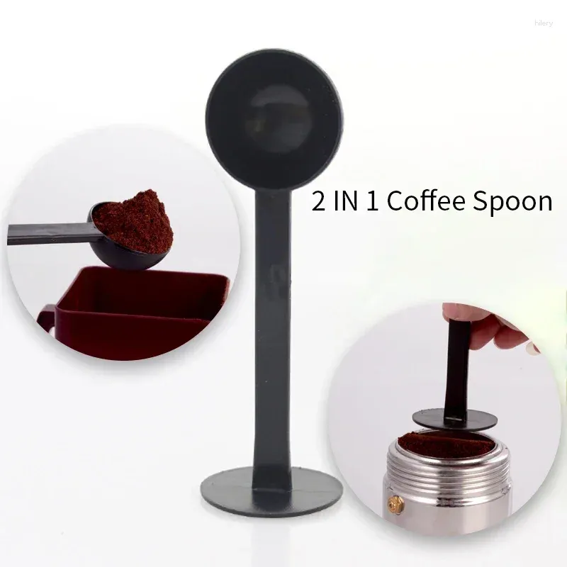 Kahve Kepçeleri 2 In 1 Toz Tamping Scoop 10G Standart Ölçüm Kaşık Plastik Ölçüm Fasulye Maker Öğütücü Aksesuar