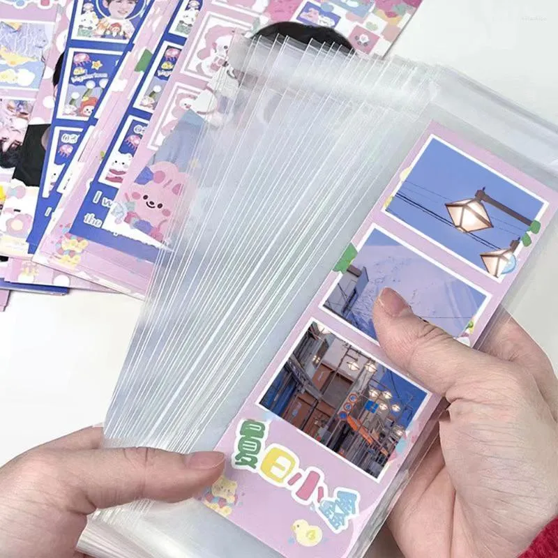 Storage Bags 100pcs Small Self-sealing Packaging Bag Opp Transparent Self Adhesive Plastic Bookmark Idol Pocard Display