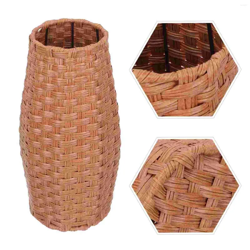 Vases Rattan Vase Table Decoration Household Plant Holder Fabric Storage Bins Pvc Imitation Simulation Woven