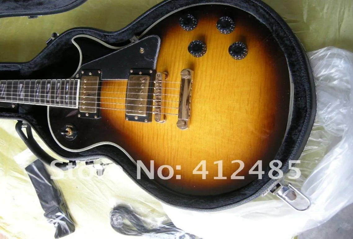 Toppkvalitet Tobaksburstfärg LP G Anpassad med Golden Hardware Electric Guitar i lager Nej Case6833080