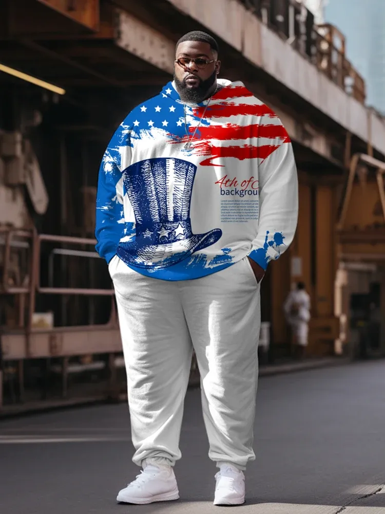 ZOOY Men's Plus Size Floral Hip Hop Color Block