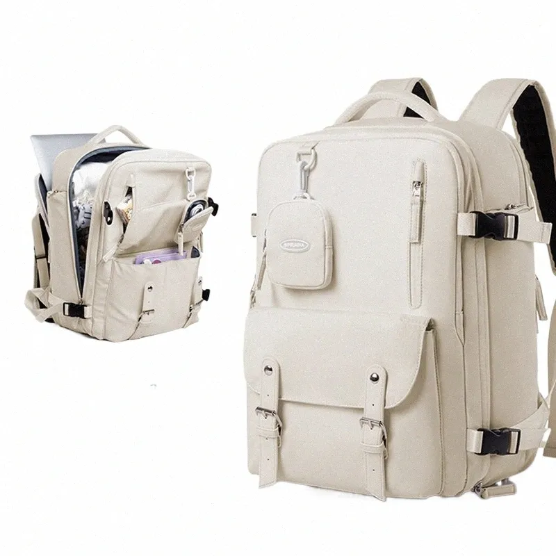 女性用のバックパックを購入するLage Busin Travel Bag Unisex Fit 15.6inch Laptop Students SchoolBags防水e82k＃