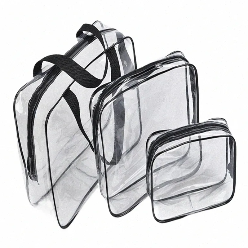 Sac cosmétique transparent PVC Femmes Zipper Clear Maquillage Sacs Beauty Case Voyage Maquillage Organisateur De Stockage De Bain De Toilette W Sac i9pd #