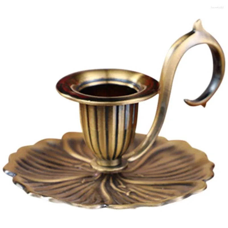 Świecane posiadacze świec w ręce Vintage Chamberstick Retro Decor Holder for Room European Style