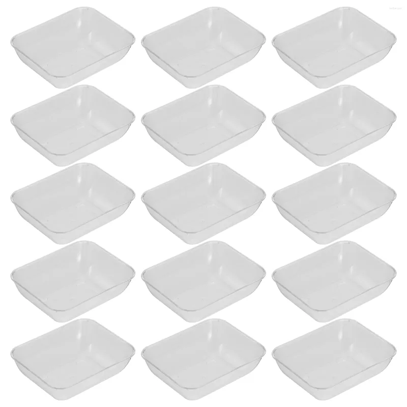 Vaisselle jetable 50 pièces plats en plastique rectangulaire