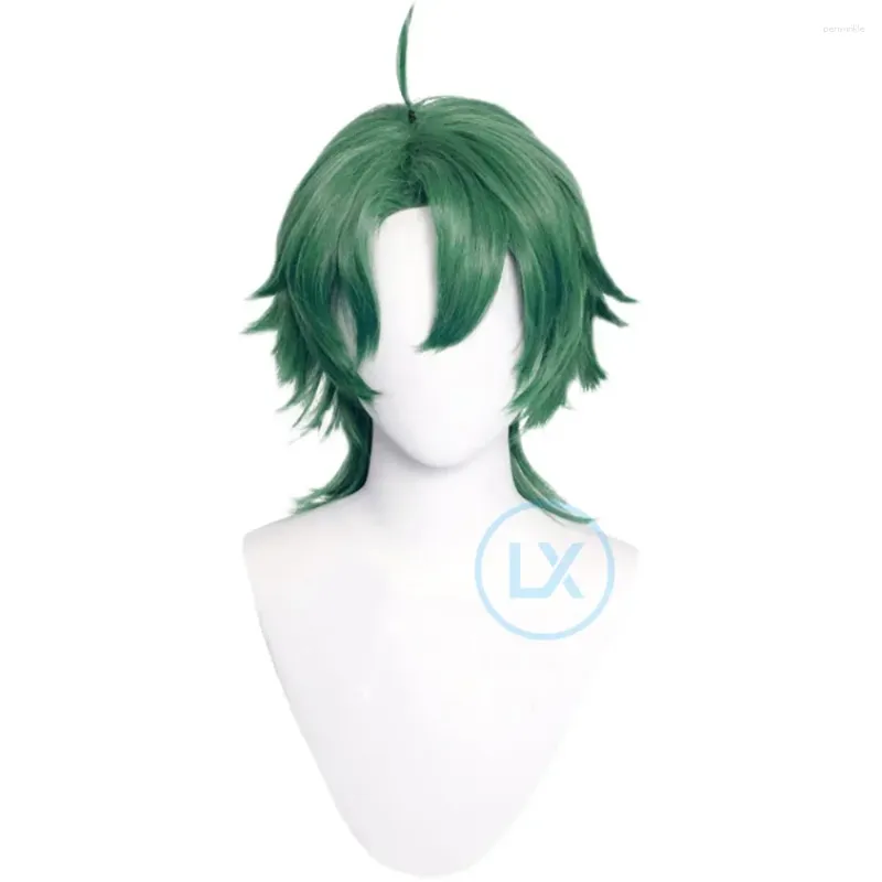 Party Supplies Anime Joe/Kojiro Nanase Cosplay Wig Green Short Straight Mullet Hair Ponytail Heat ResistantHalloween For Men