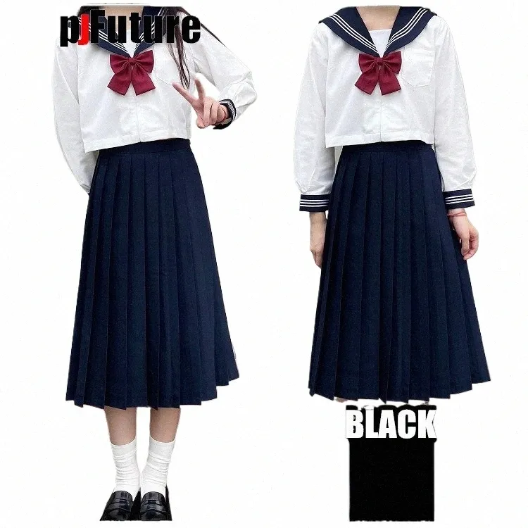 Black Gray Navy Orthodox Colled Style日本の学生ユニフォームJKユニフォームスーツ正統派セーラースーツプリーツスカートクラススーツM1ZG＃