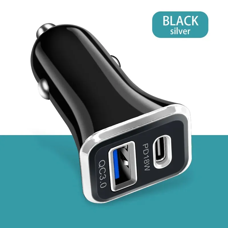 2024 12W Bil Charger PD+USB Dual Port Car Mobile Phone Car Charger 2.4A Dual Port Car Charger Car Charger New - För billaddare med PD och