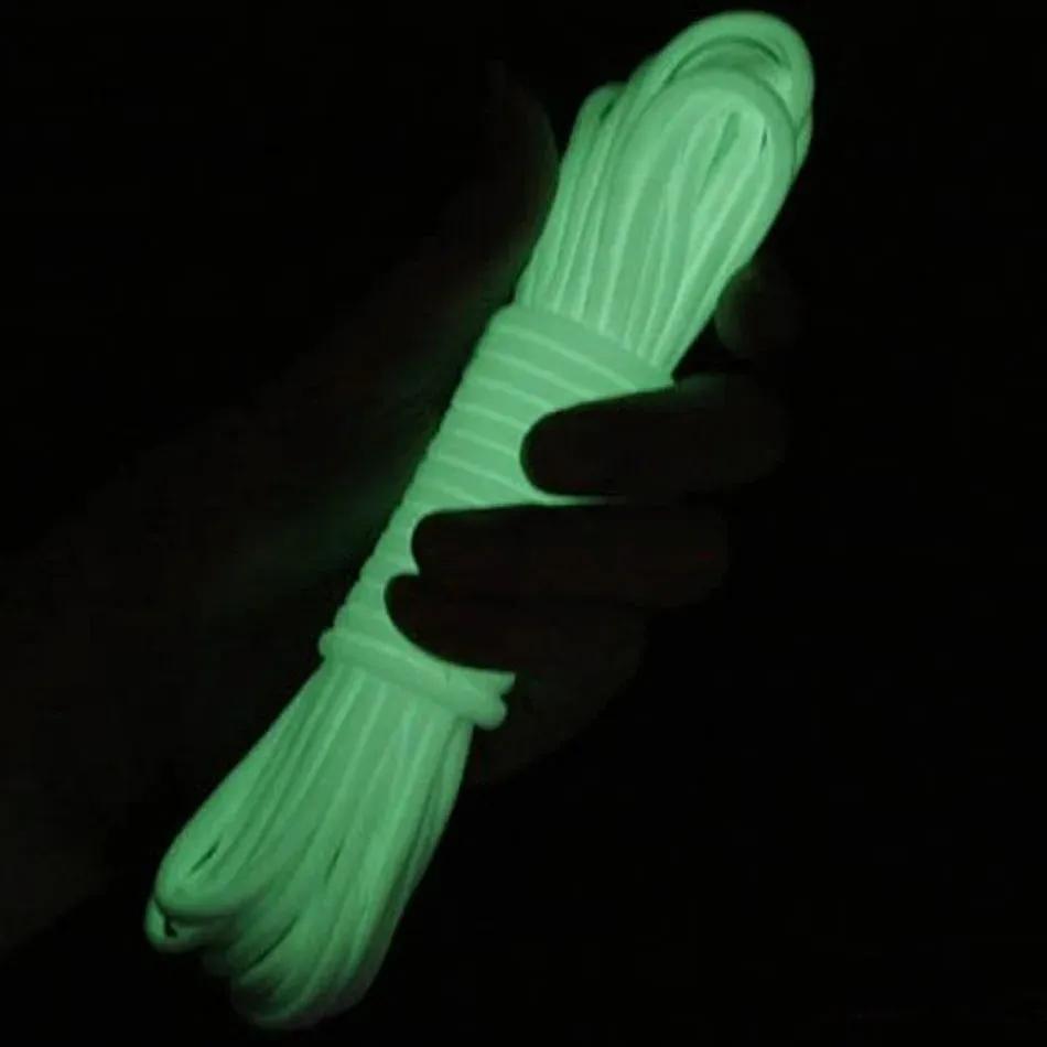 Night Rope Glow in the dark Luminous Paracord 550 Parachute Cord Rope 7-Strand ...