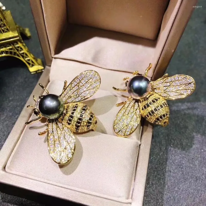 Broches Microscope de haute qualité en Zircon, broche abeille, bijoux à la mode