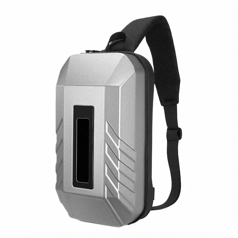 Borsa da uomo Menger Ricarica USB Impermeabile Smart Cool Led Uomo Uomo Breve viaggio Menger Sling Men Borsa da petto portatile Borse a tracolla K5uI #