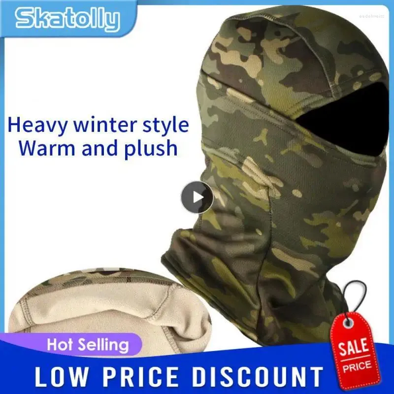 Bandanas Fleece Tactical Camouflage Balaclava Full Face Mask Winter Warm Windproof Cycling Hiking Skiing Scarf Hat Bandana Neck Gaiter